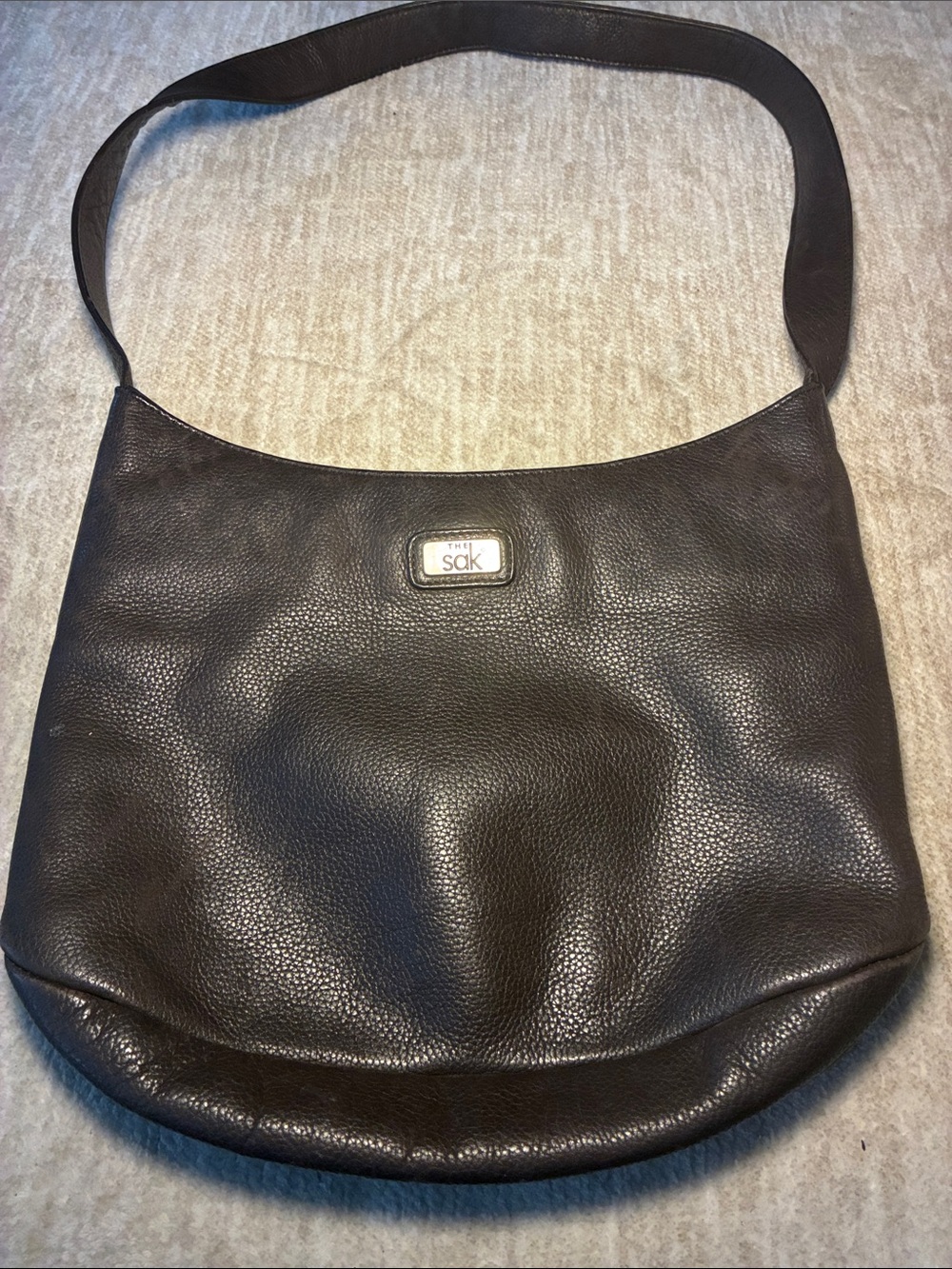 The Sak Dark Brown Pebbled Leather‎ Messenger Bag